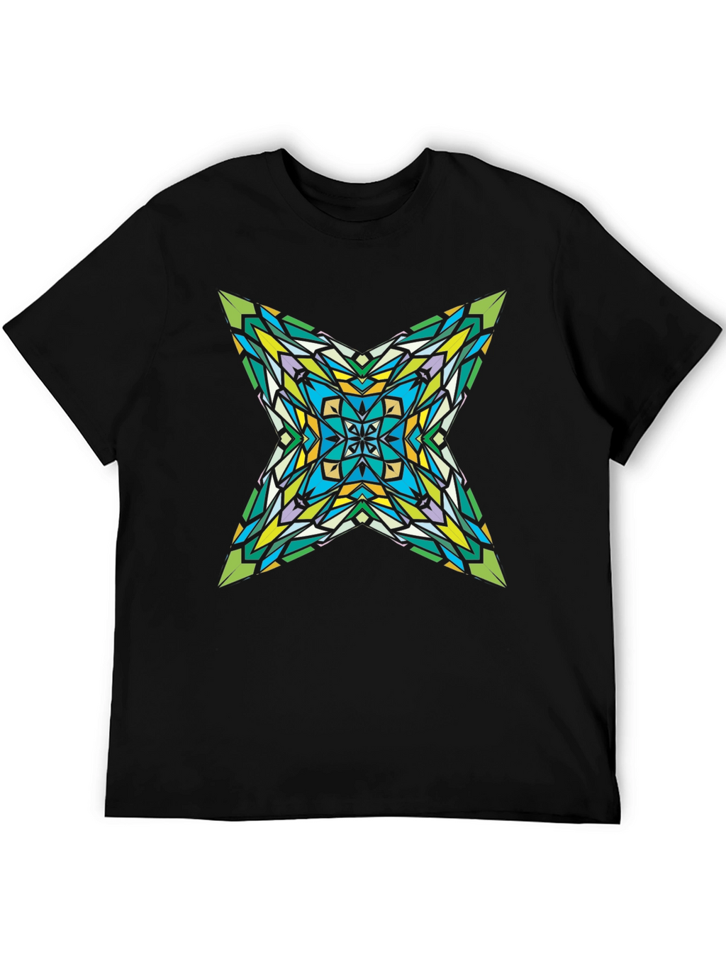 Kaleidoscope Star Graphic Black T-Shirt
