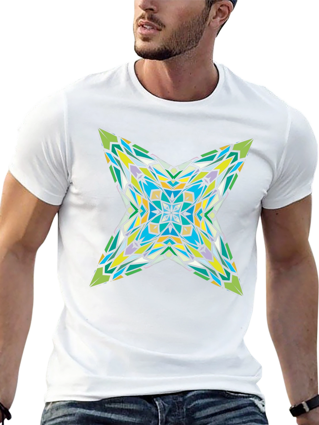Kaleidoscope Star Graphic Black T-Shirt