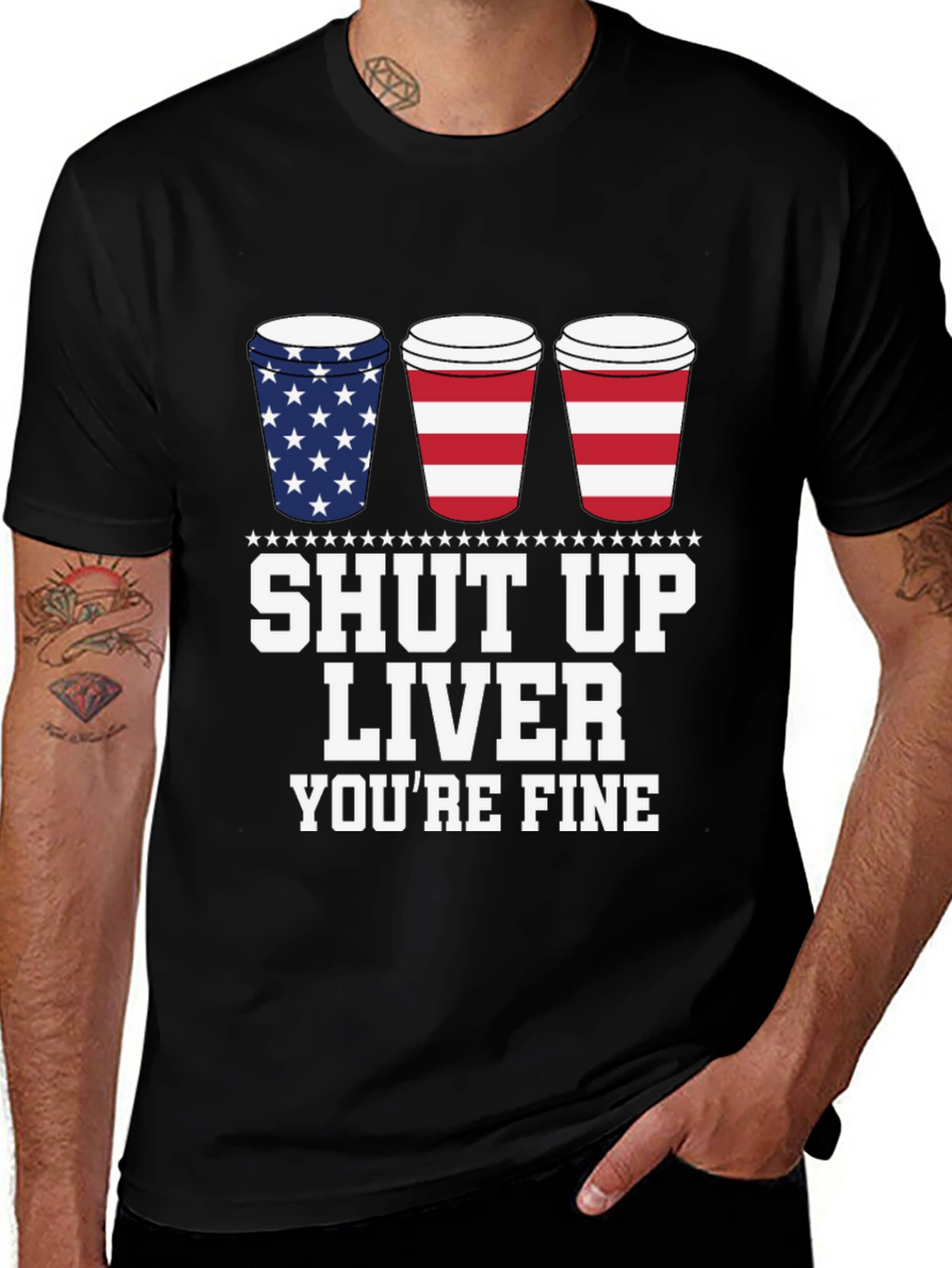 Shut Up Liver Youre Fine Black T-Shirt