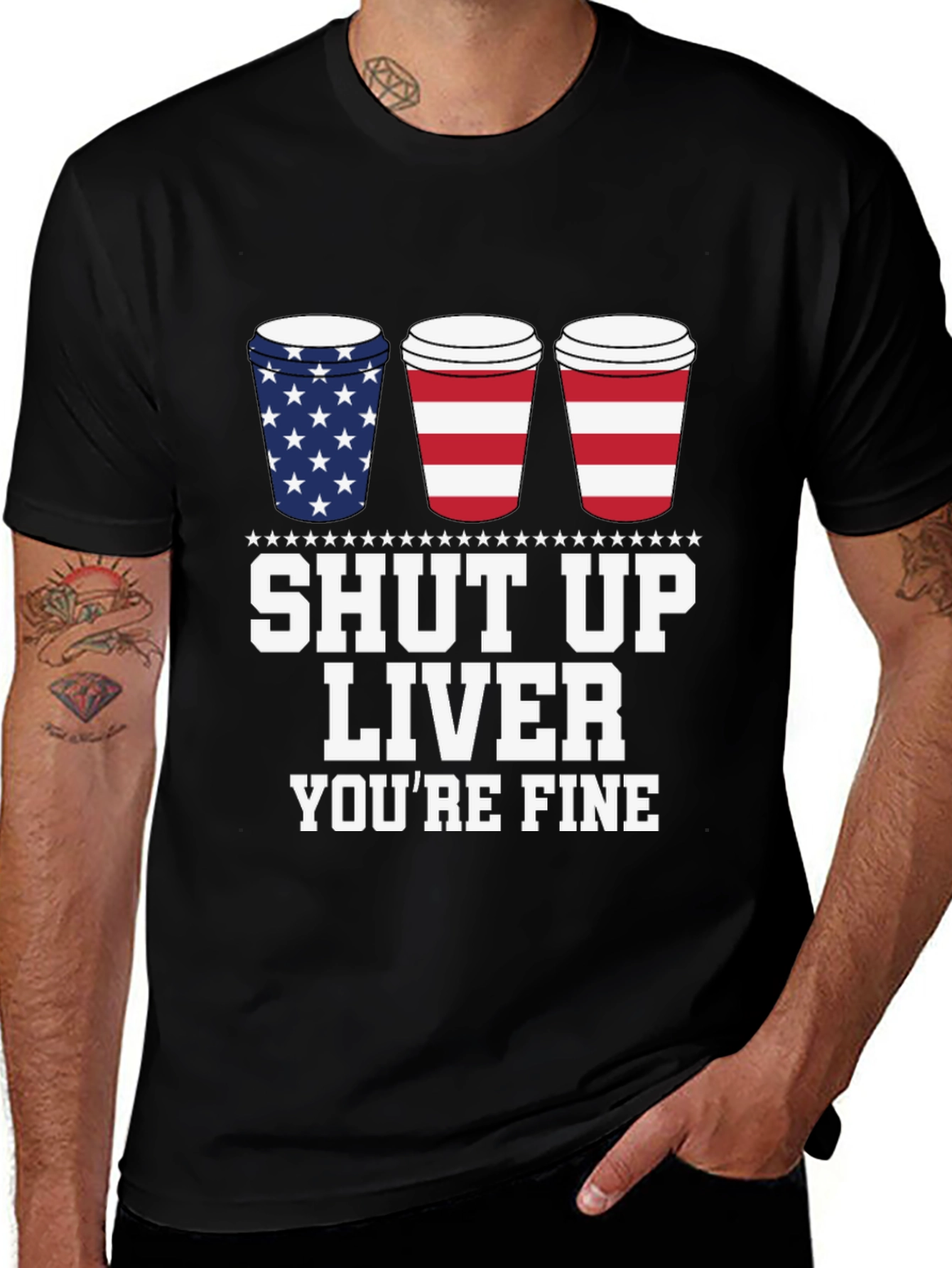 Shut Up Liver Youre Fine Black T-Shirt