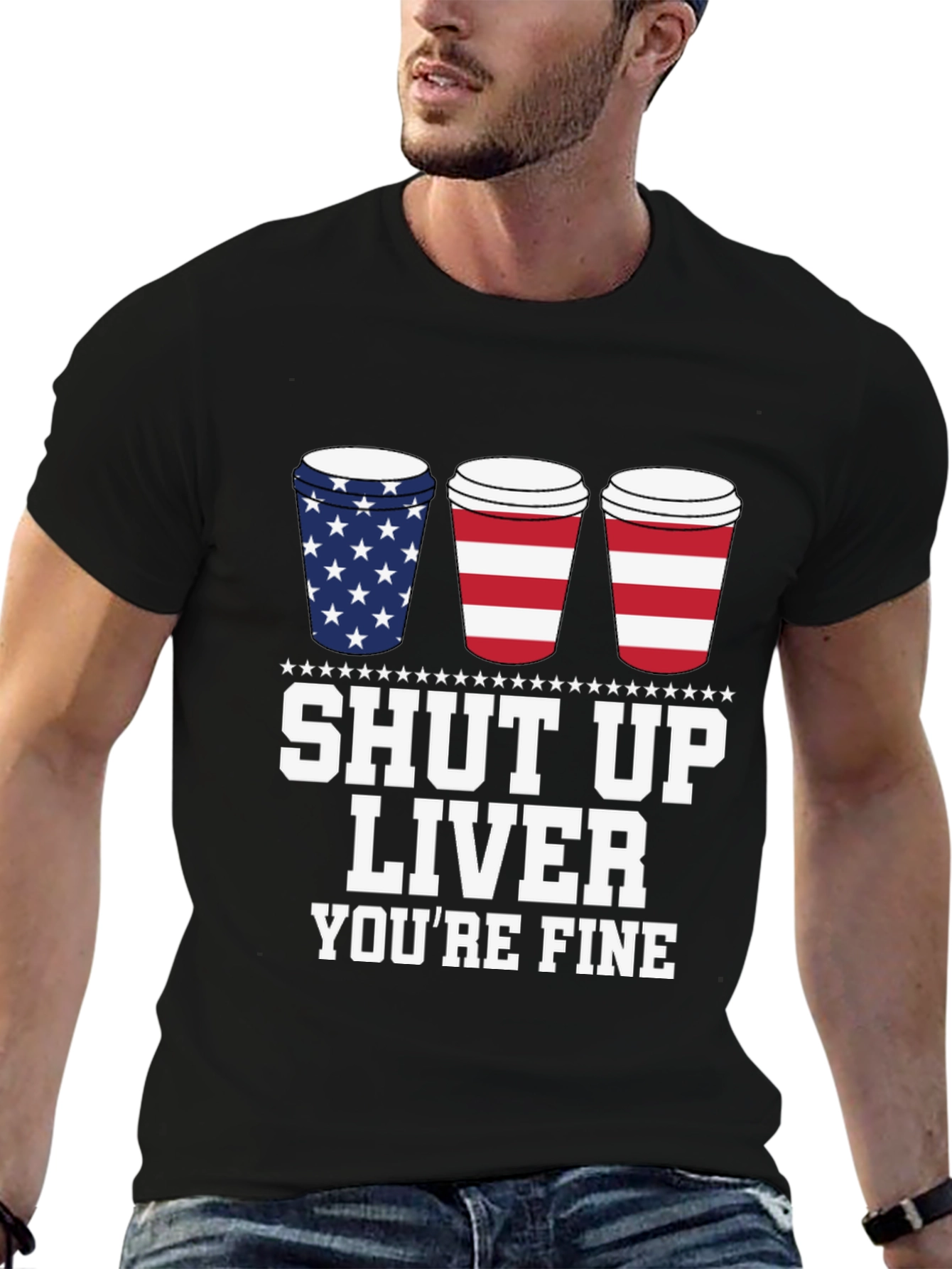 Shut Up Liver Youre Fine Black T-Shirt