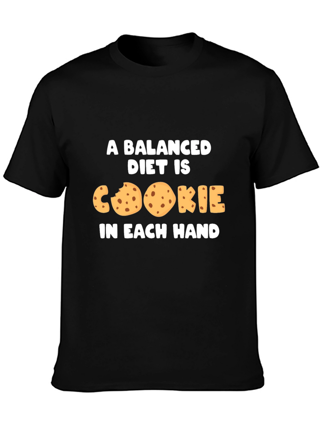 Balanced Diet Cookie Humor Graphic T-Shirt