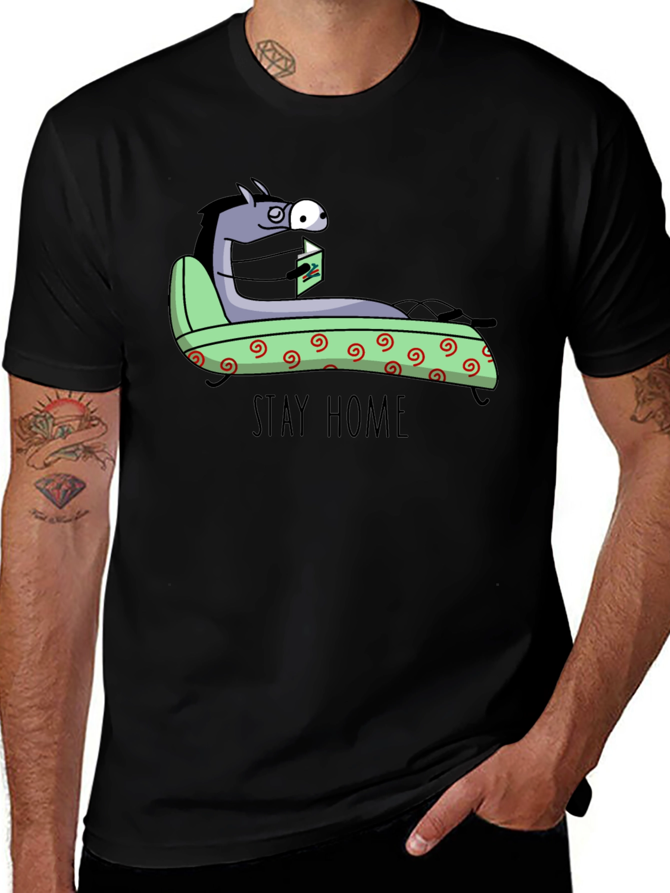 Stay Home Horse T-Shirt - Unique Graphic Tee