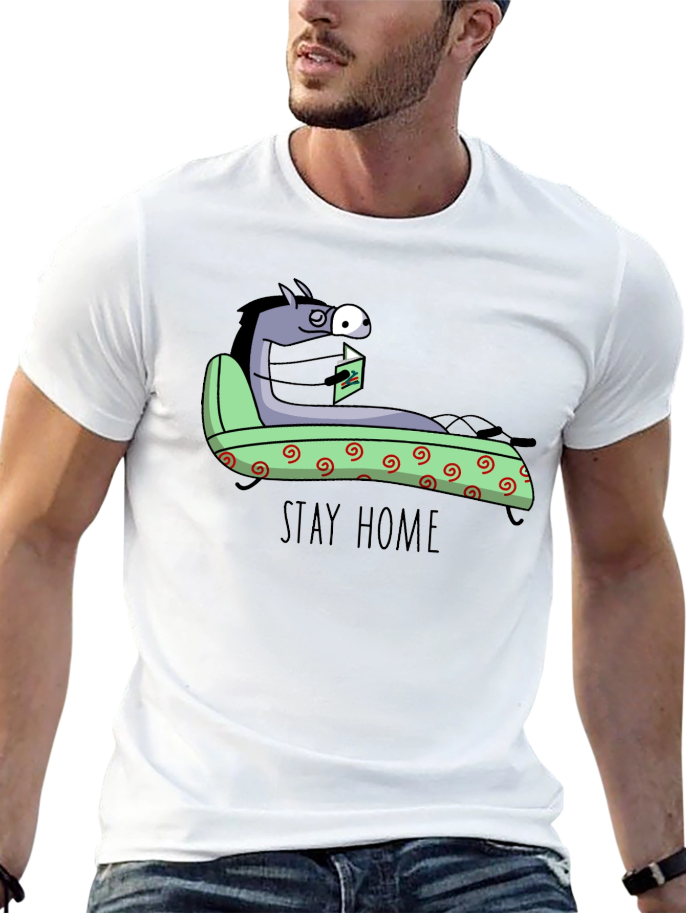 Stay Home Horse T-Shirt - Unique Graphic Tee