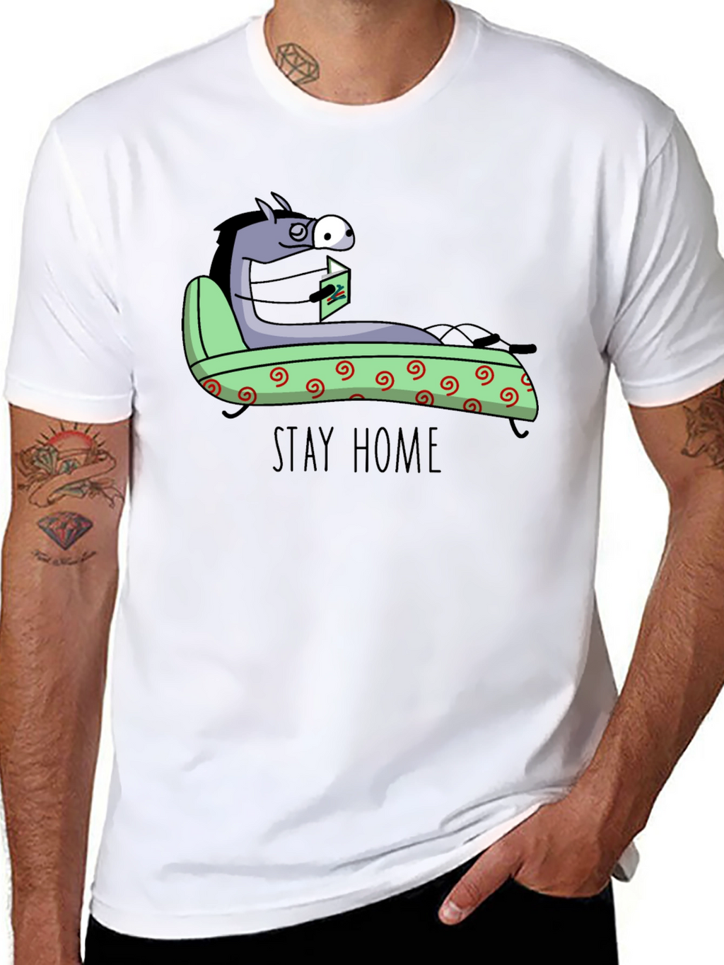 Stay Home Horse T-Shirt - Unique Graphic Tee