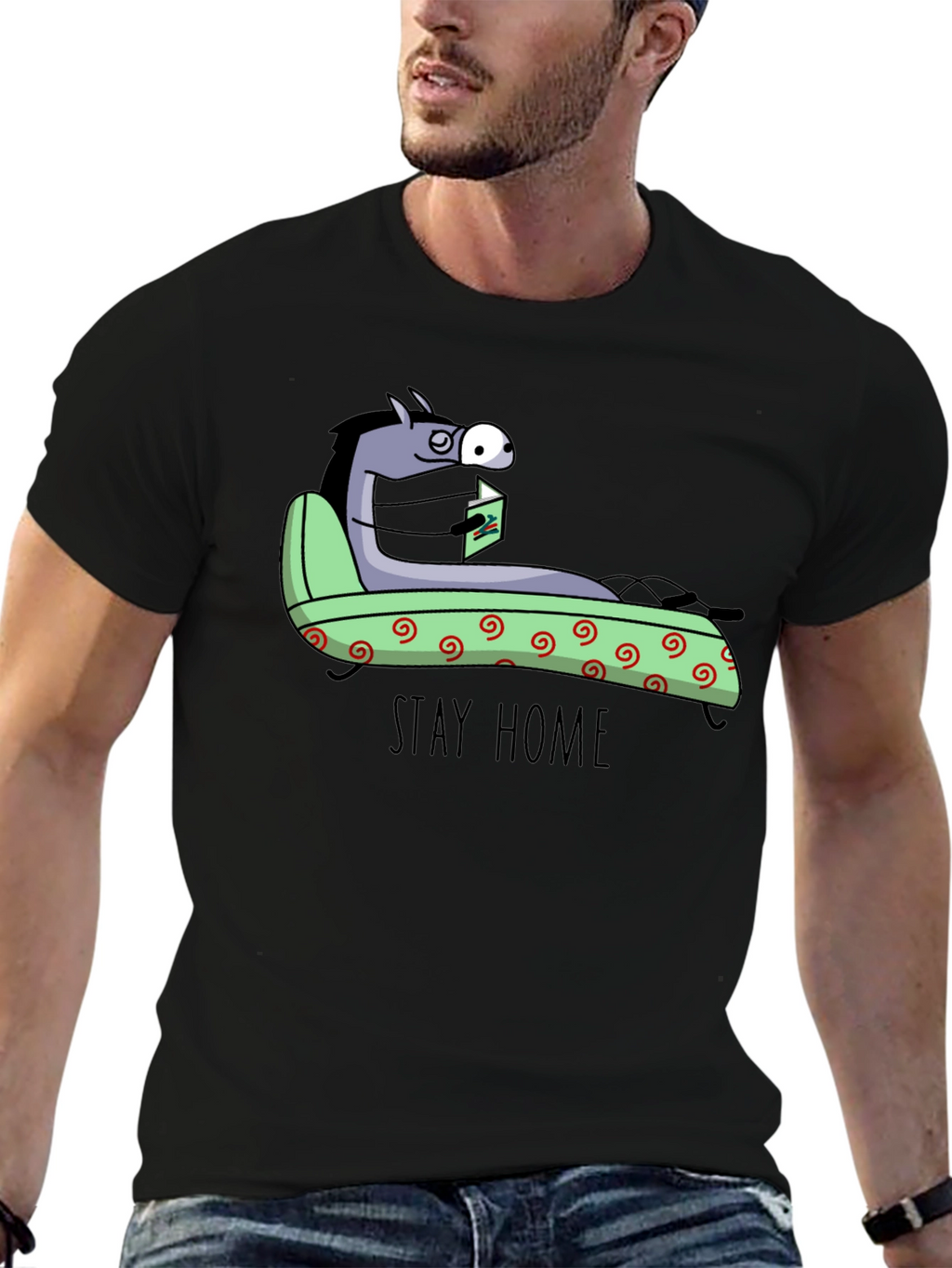 Stay Home Horse T-Shirt - Unique Graphic Tee