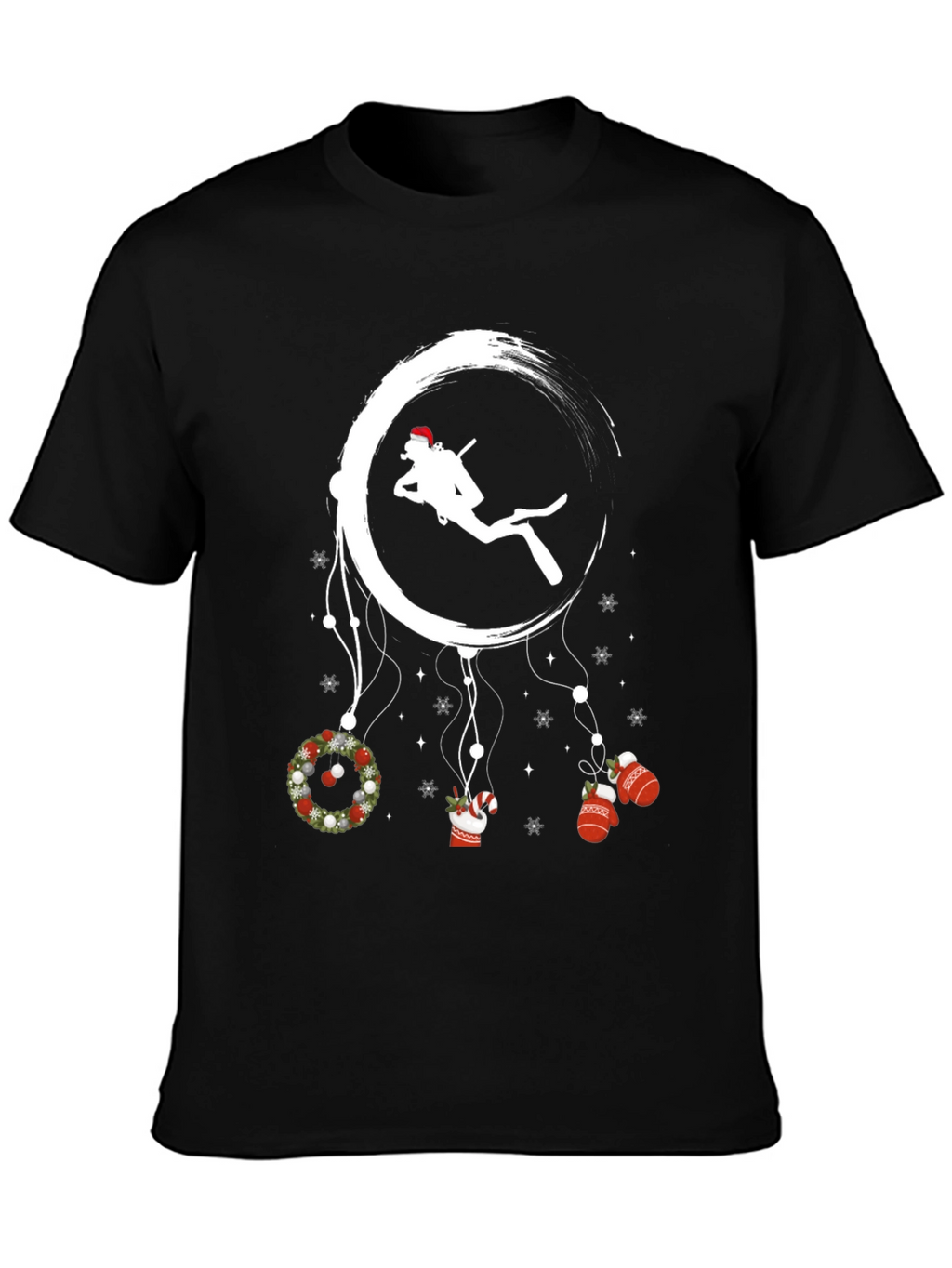 Scuba Diving Christmas Graphic T-Shirt