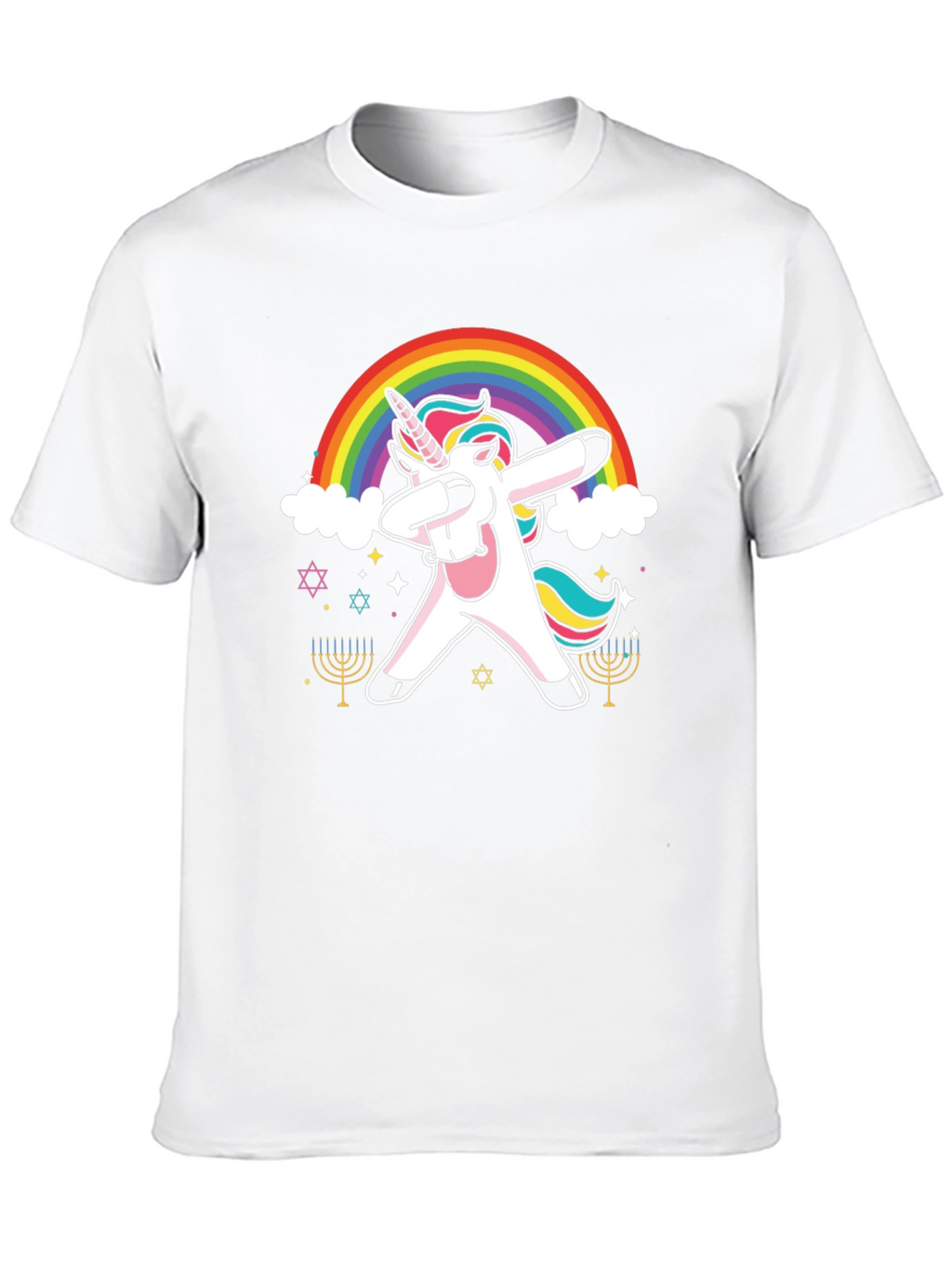 Dabbing Unicorn Rainbow Hanukkah T-Shirt