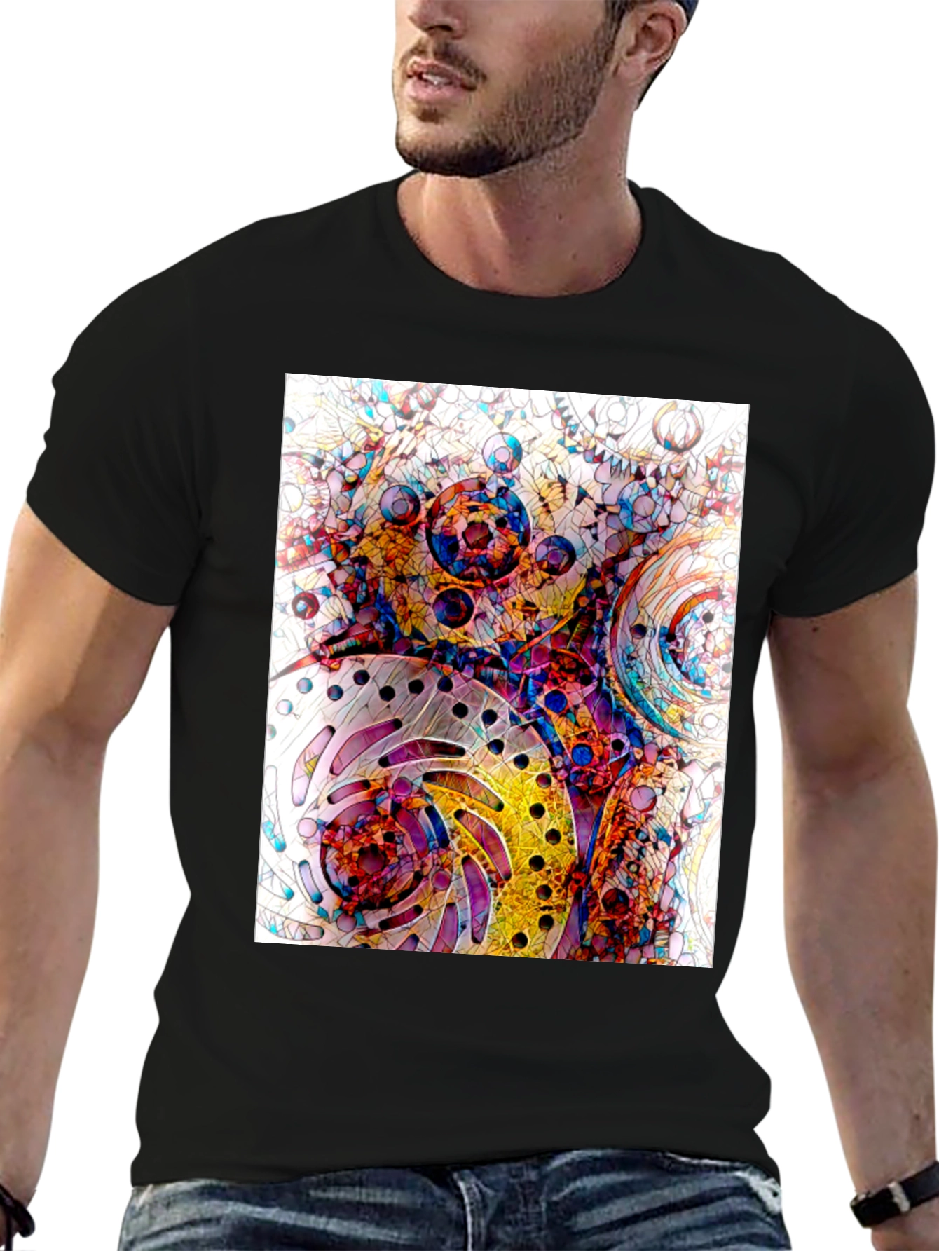 Abstract Geometric T-Shirt - Colorful Pattern Tee