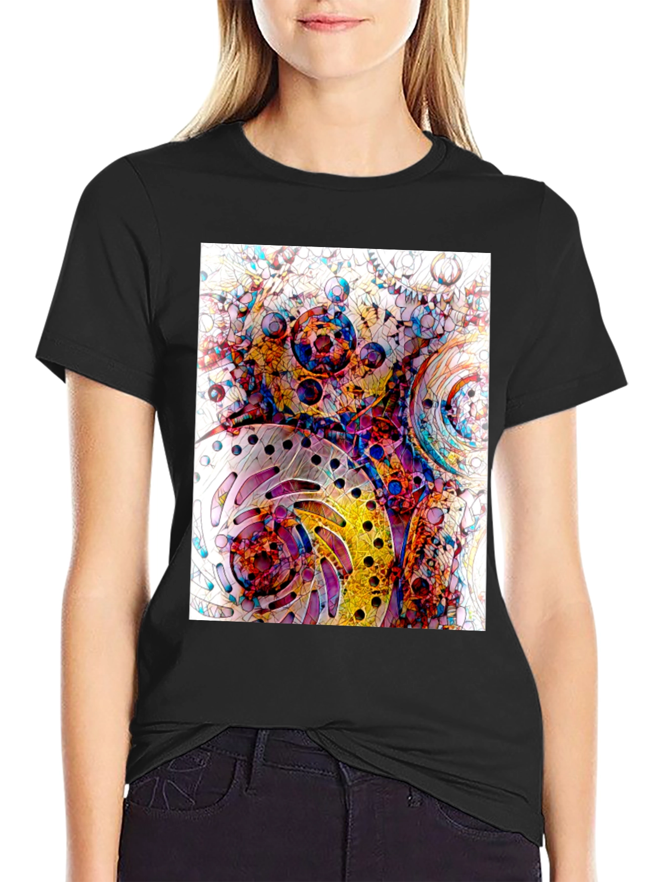 Abstract Geometric T-Shirt - Colorful Pattern Tee