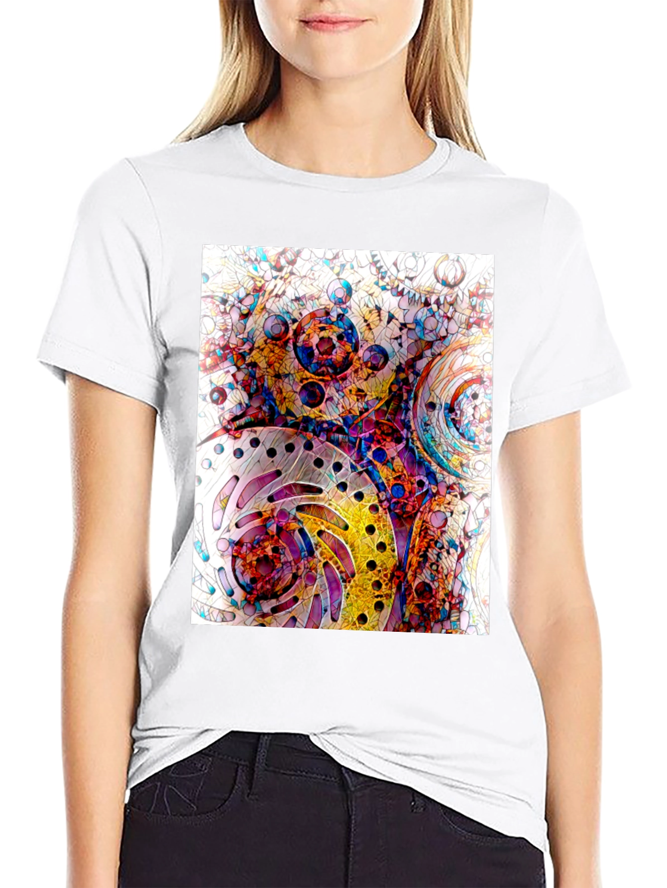 Abstract Geometric T-Shirt - Colorful Pattern Tee