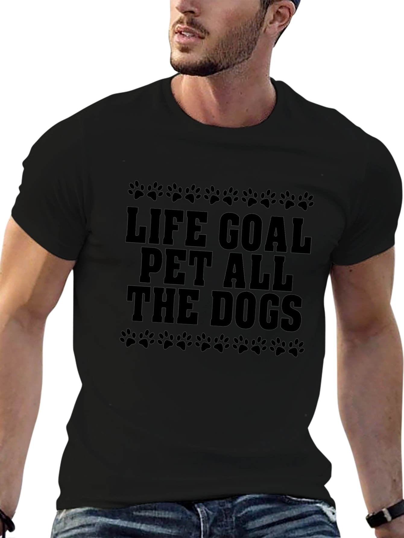 Life Goal Pet All The Dogs Black T-Shirt