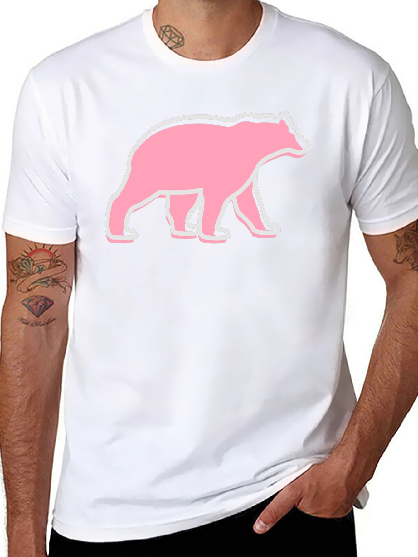 Bear Graphic T-Shirt - Pink Bear