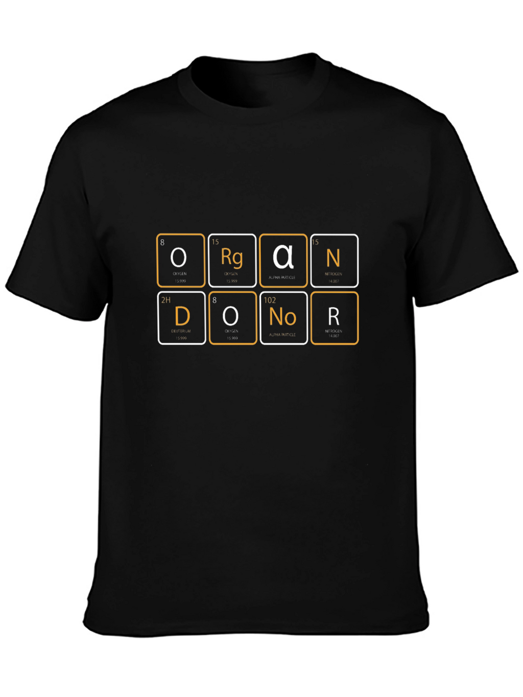 Organ Donor Periodic Table Black T-Shirt