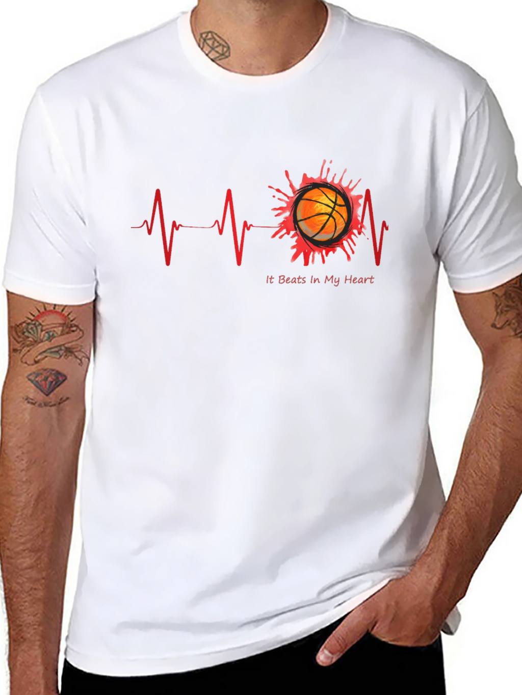 Basketball Heartbeat Graphic T-Shirt - Stylish & Unique