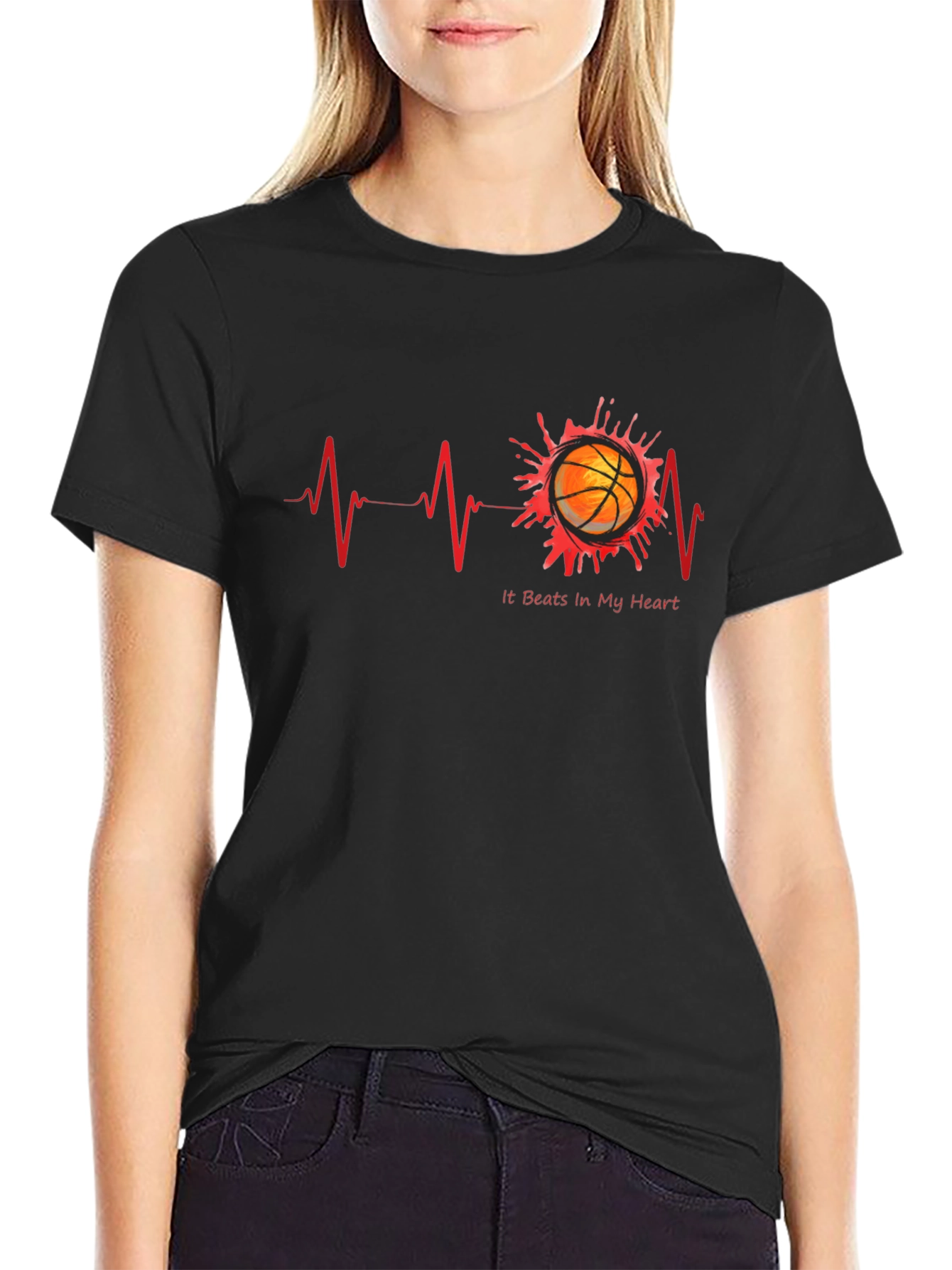 Basketball Heartbeat Graphic T-Shirt - Stylish & Unique