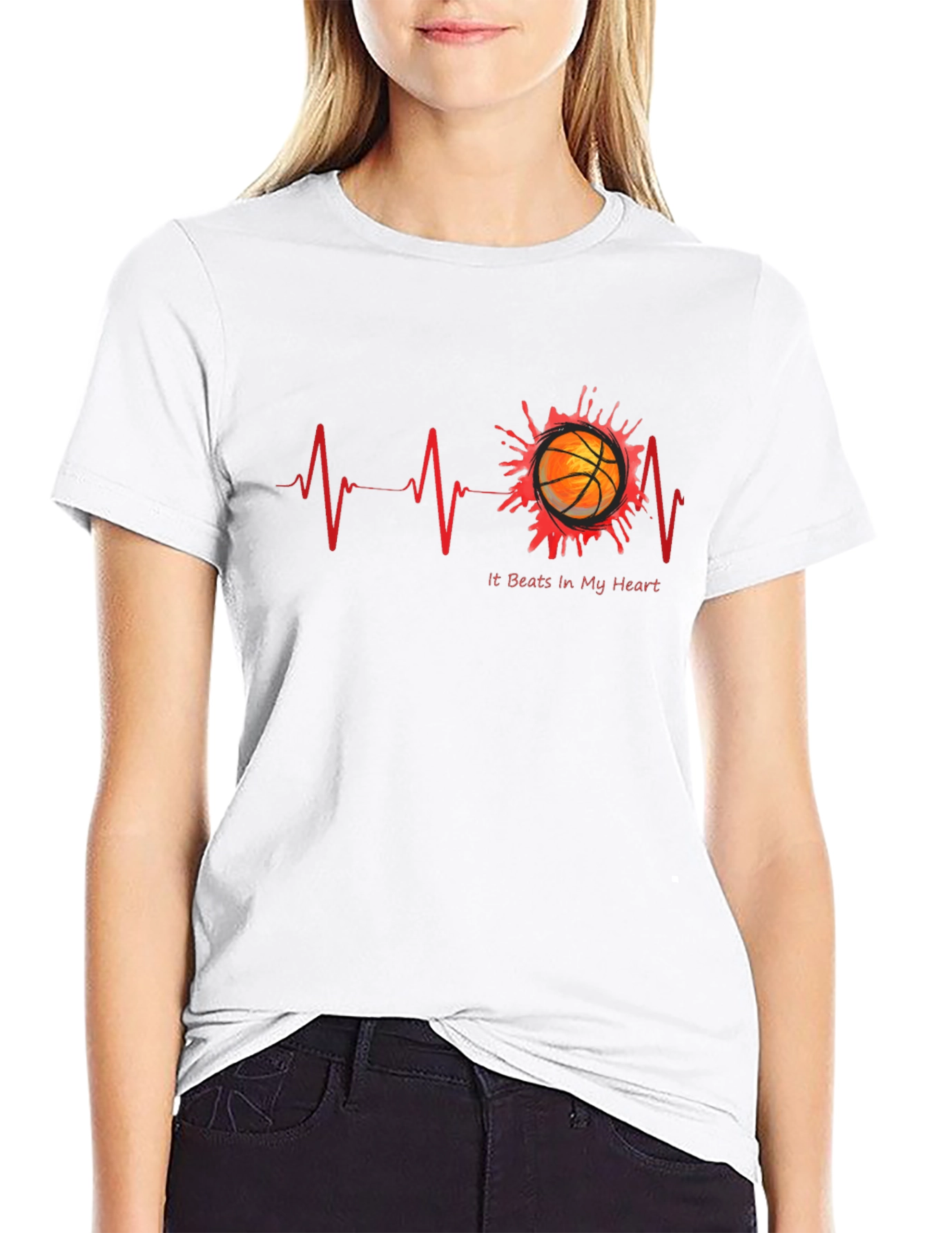 Basketball Heartbeat Graphic T-Shirt - Stylish & Unique