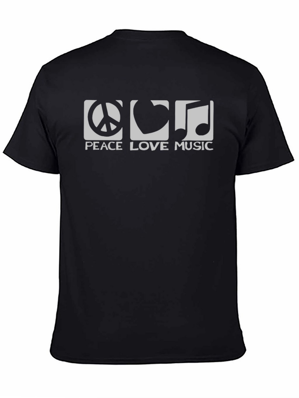 Peace Love Music Graphic Tee - Black Cotton Blend