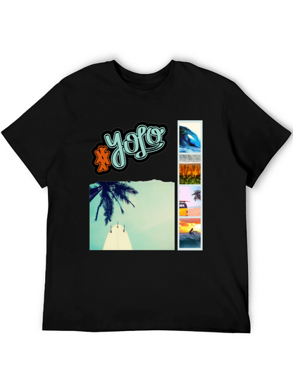 YOLO Beach Vibe Graphic Tee - Mens Casual T-Shirt