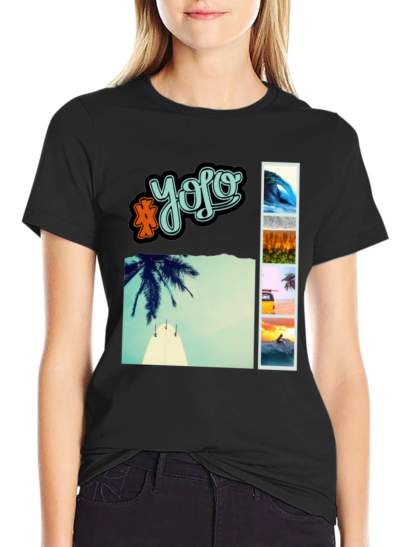 YOLO Beach Vibe Graphic Tee - Mens Casual T-Shirt