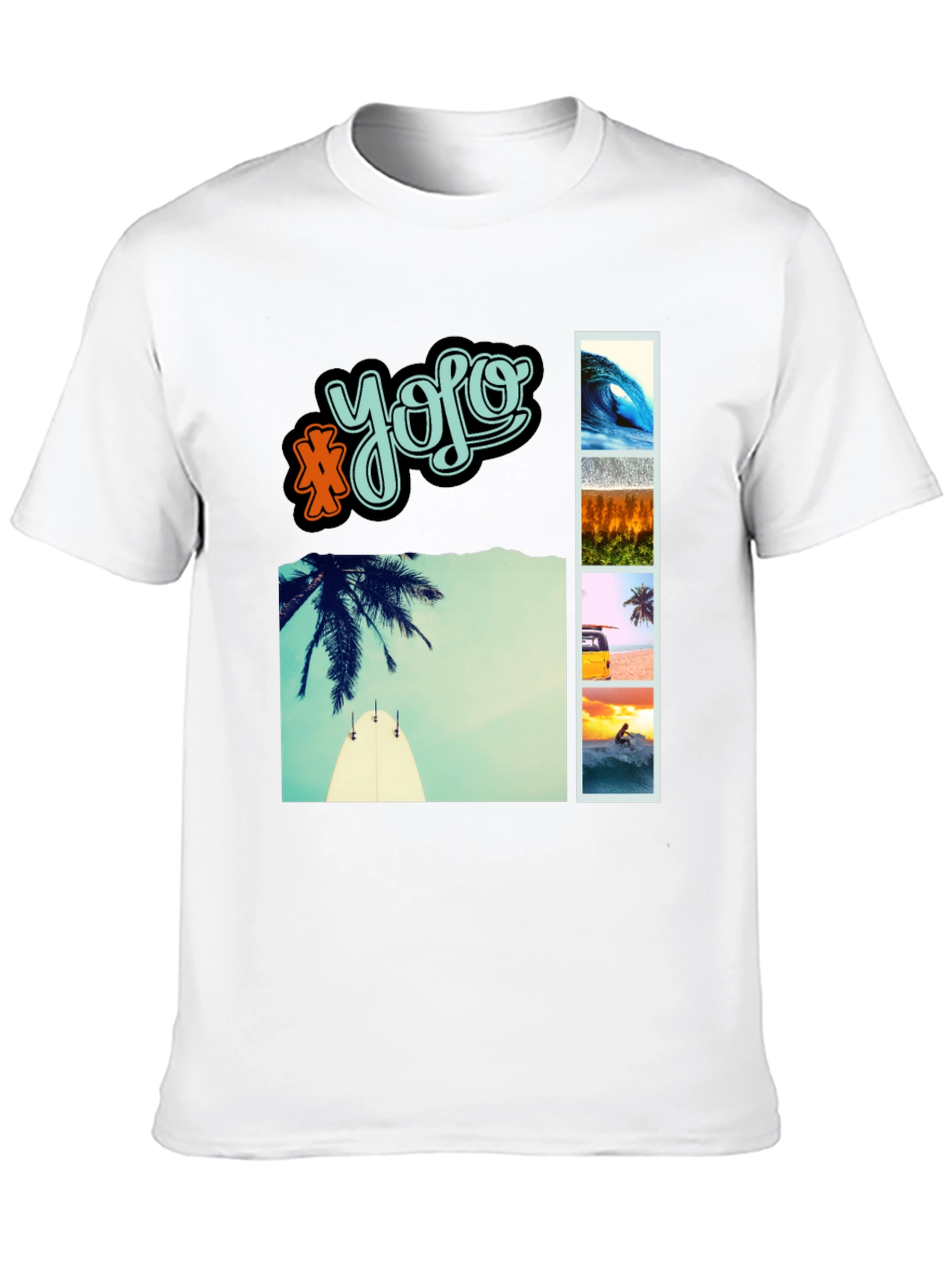 YOLO Beach Vibe Graphic Tee - Mens Casual T-Shirt