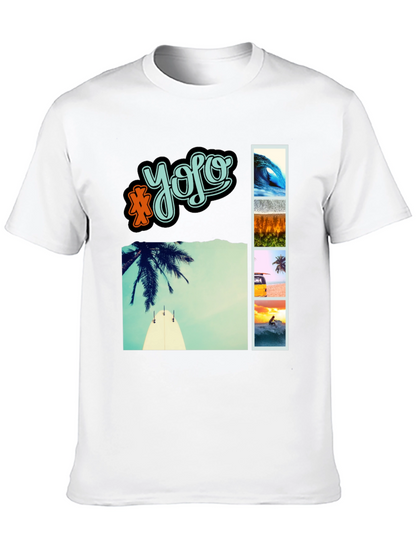 YOLO Beach Vibe Graphic Tee - Mens Casual T-Shirt