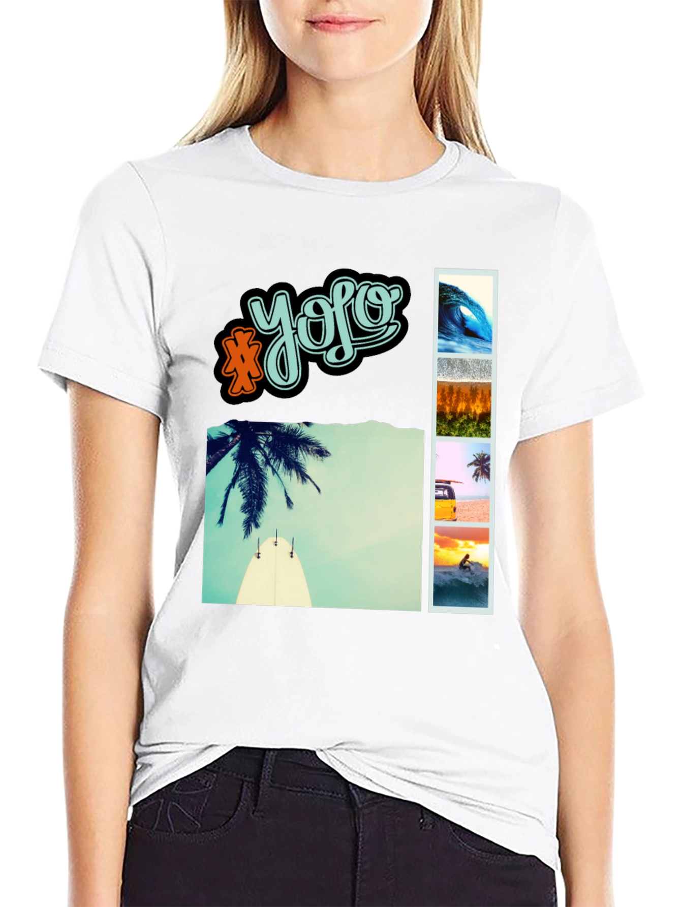 YOLO Beach Vibe Graphic Tee - Mens Casual T-Shirt