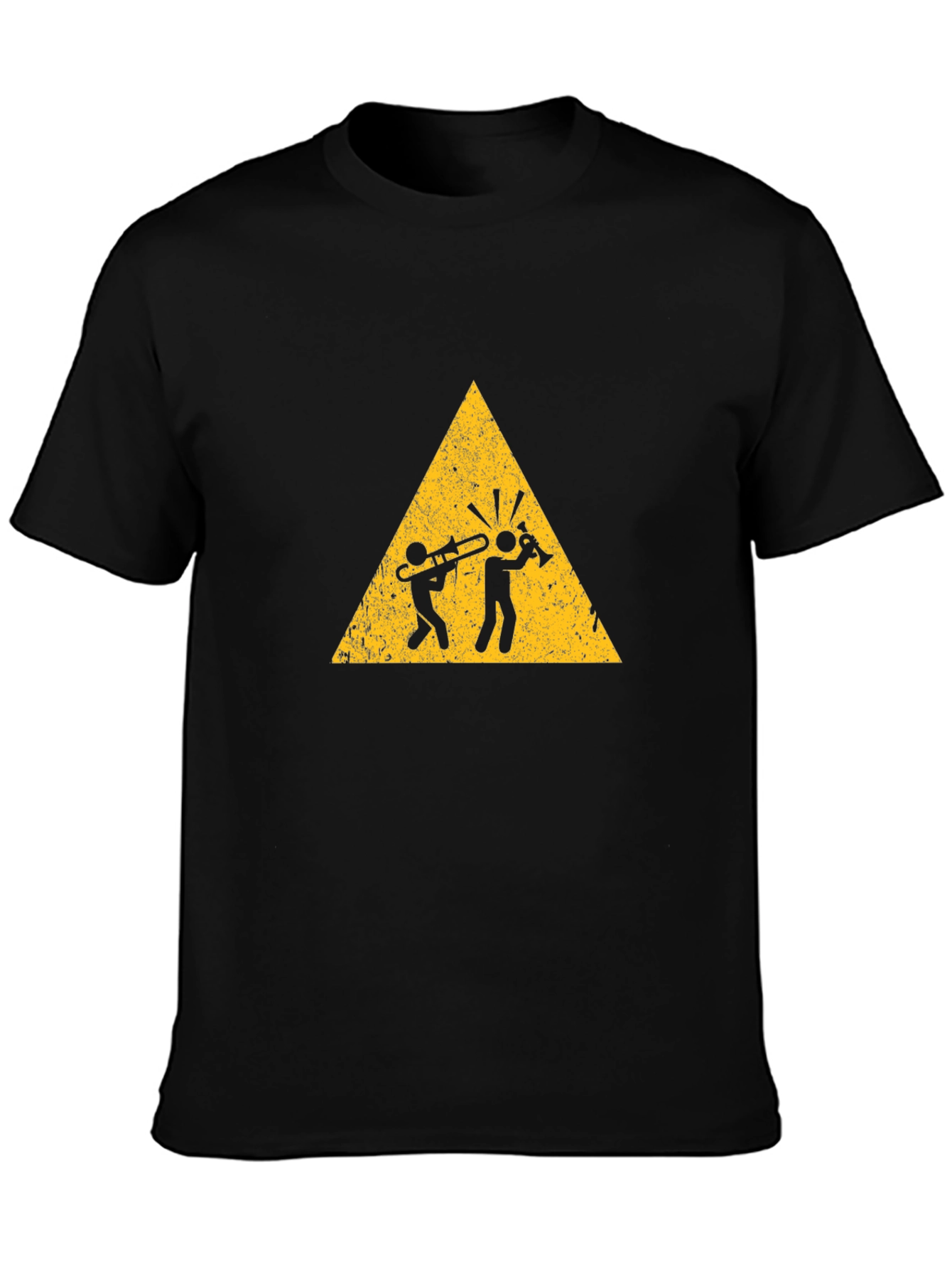 Musician Warning Graphic Tee - Black Cotton T-Shirt