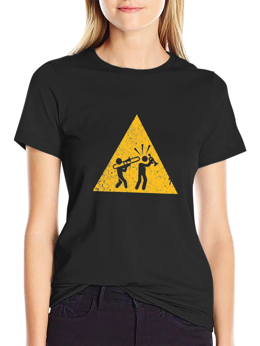 Musician Warning Graphic Tee - Black Cotton T-Shirt