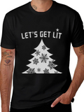 Lets Get Lit Christmas Tree Graphic Tee