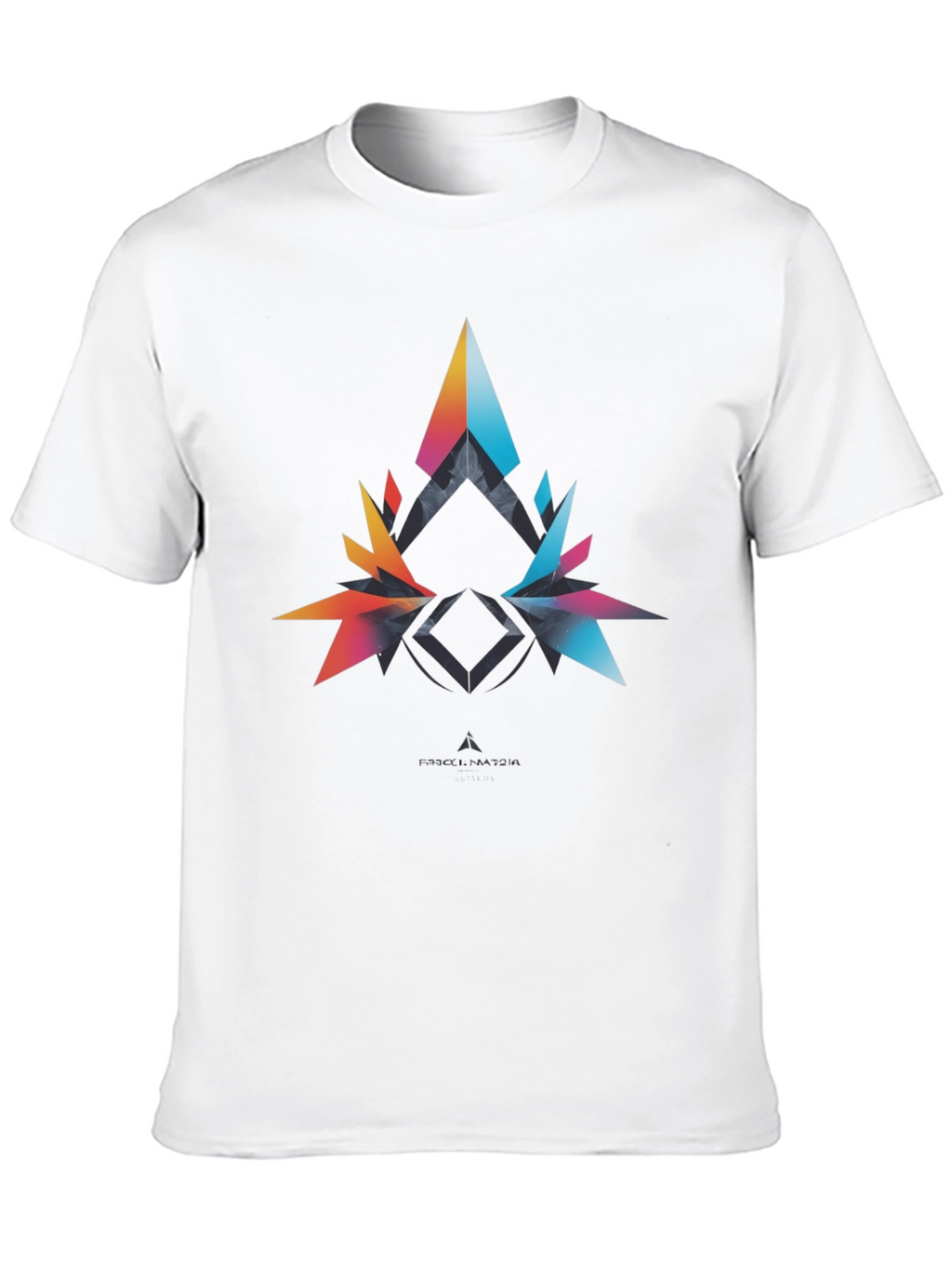 Abstract Geometric Graphic Print Mens Black T-Shirt
