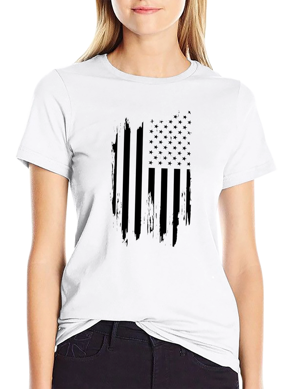 Distressed American Flag Graphic T-Shirt
