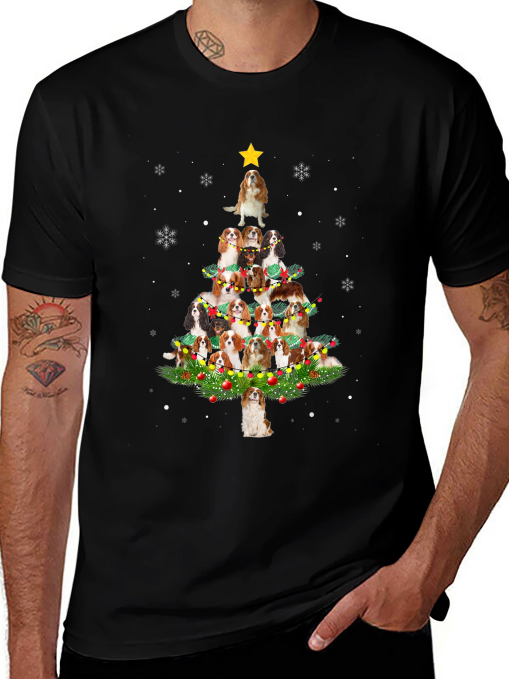 Dog Breed Christmas Tree Graphic Tee