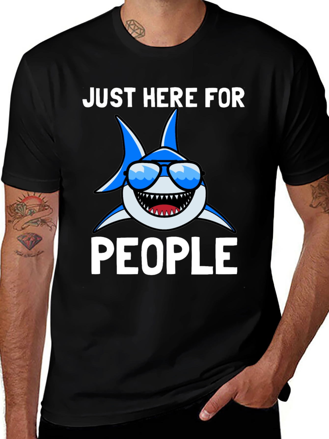 Shark Lover T-Shirt - Just Here for People