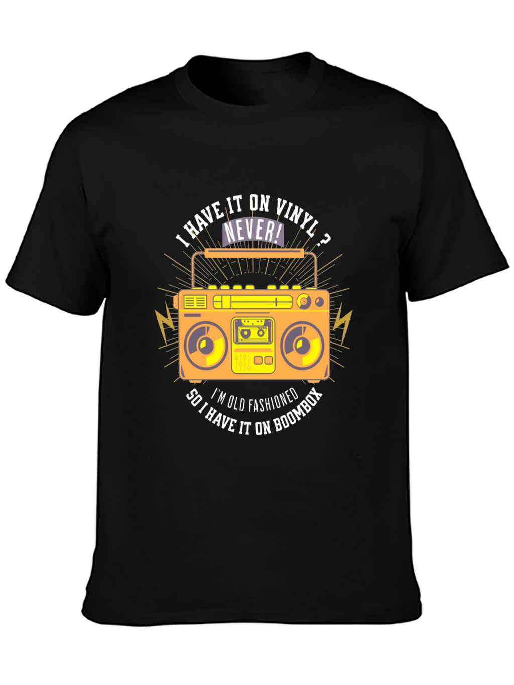 Vinyl vs Boombox Graphic T-Shirt
