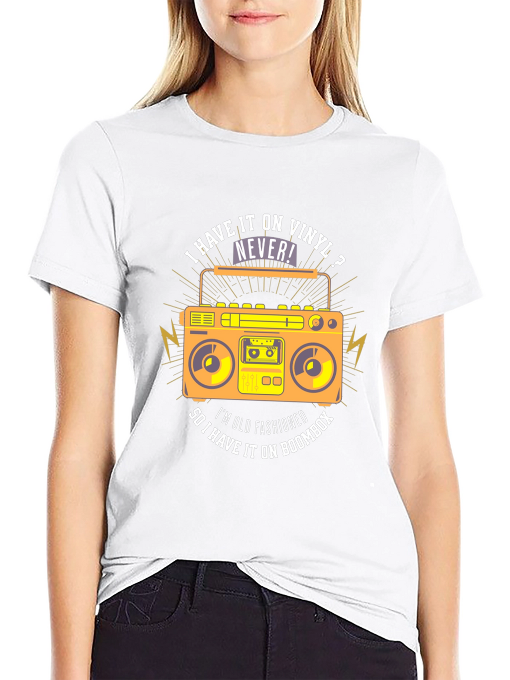 Vinyl vs Boombox Graphic T-Shirt