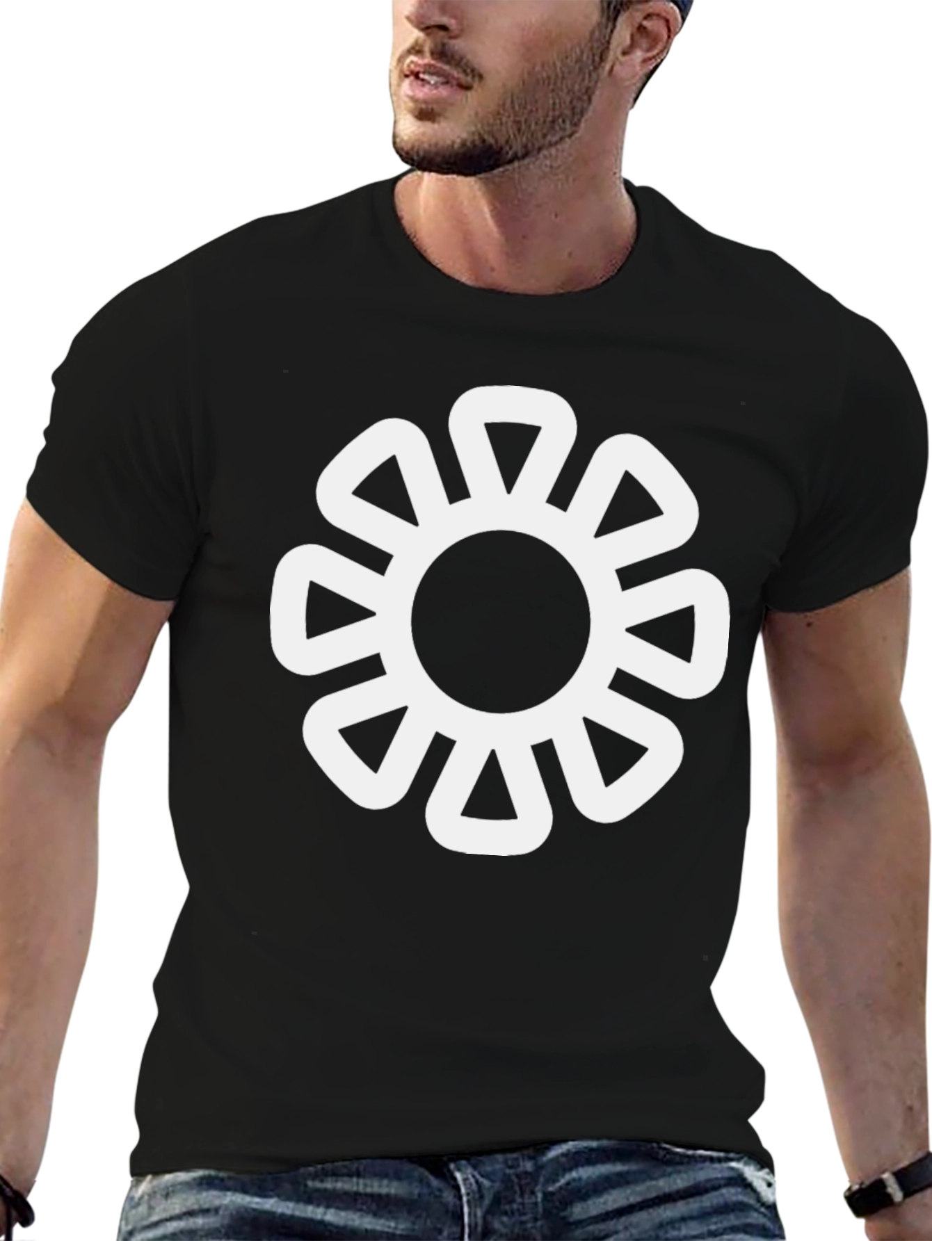 Stylish Black Tee with Sankofa Dwennimmen Symbol