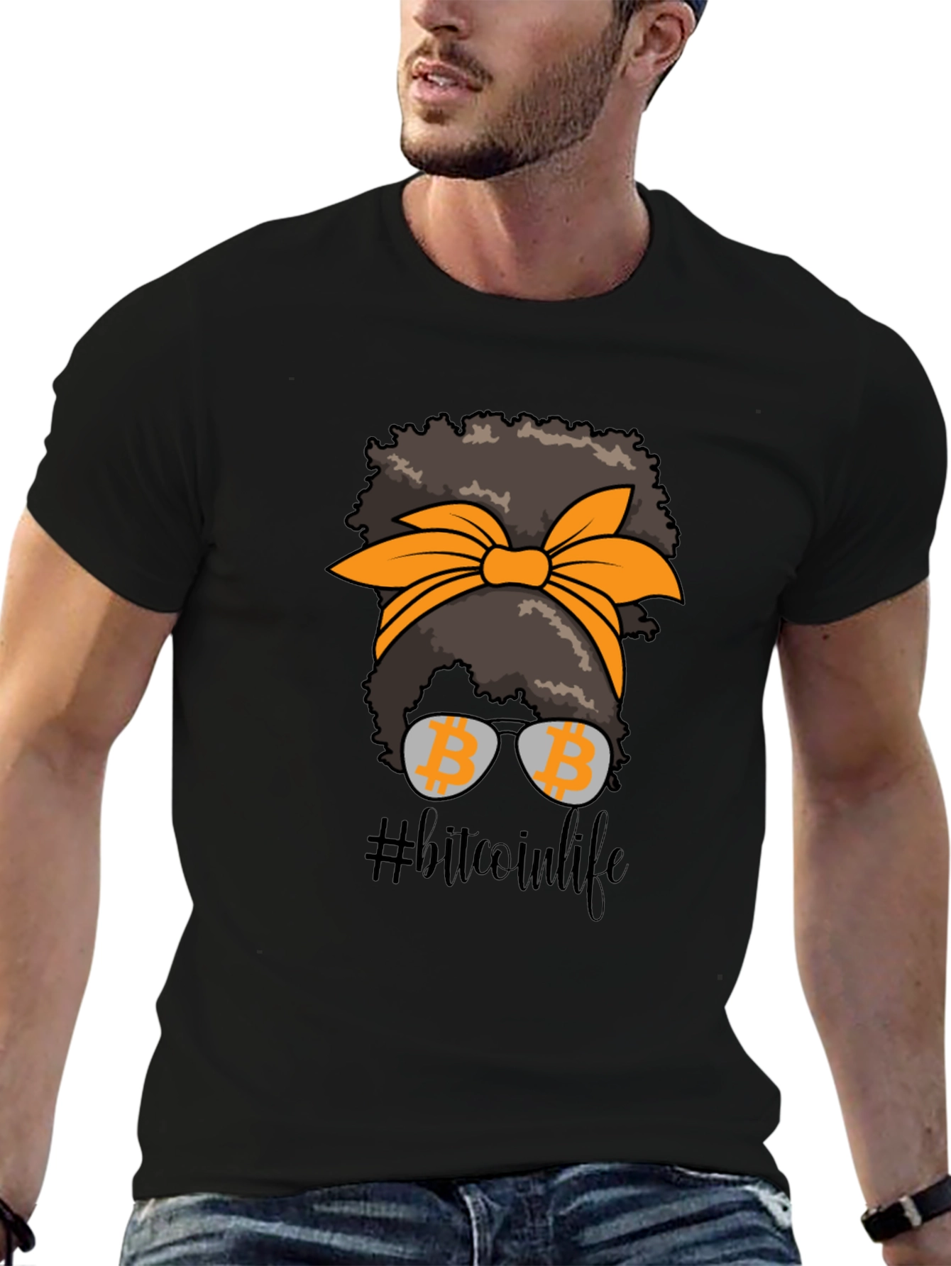 Bitcoin Life Messy Bun T-Shirt Crypto Tee