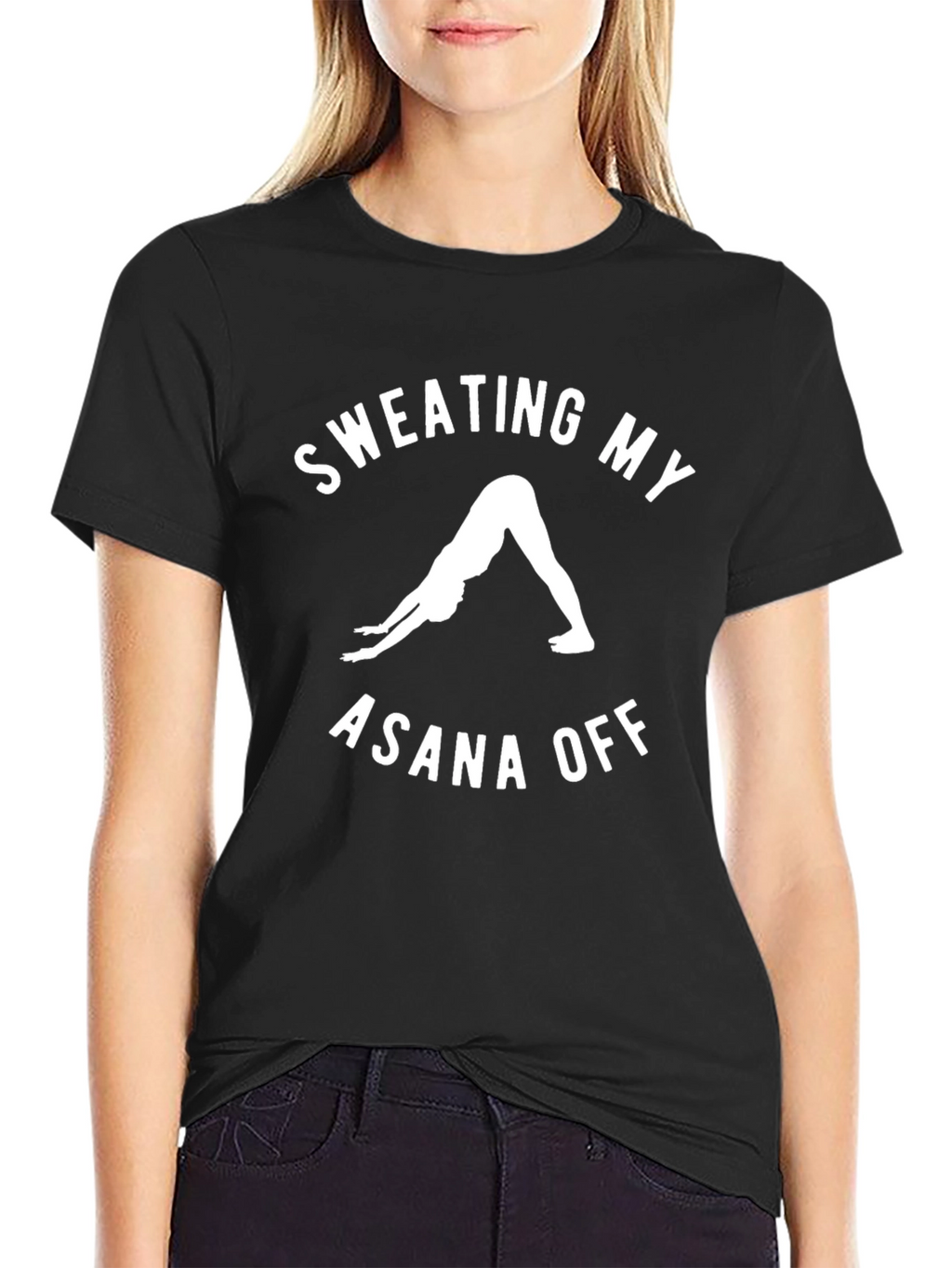 Sweating My Asana Off Yoga T-Shirt - Black