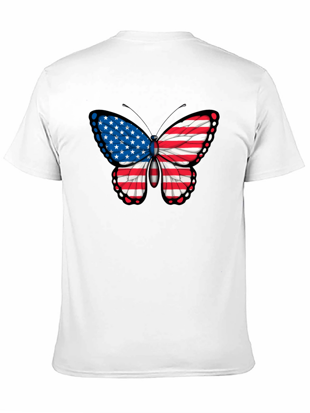 American Flag Butterfly Graphic Tee - Patriotic T-Shirt