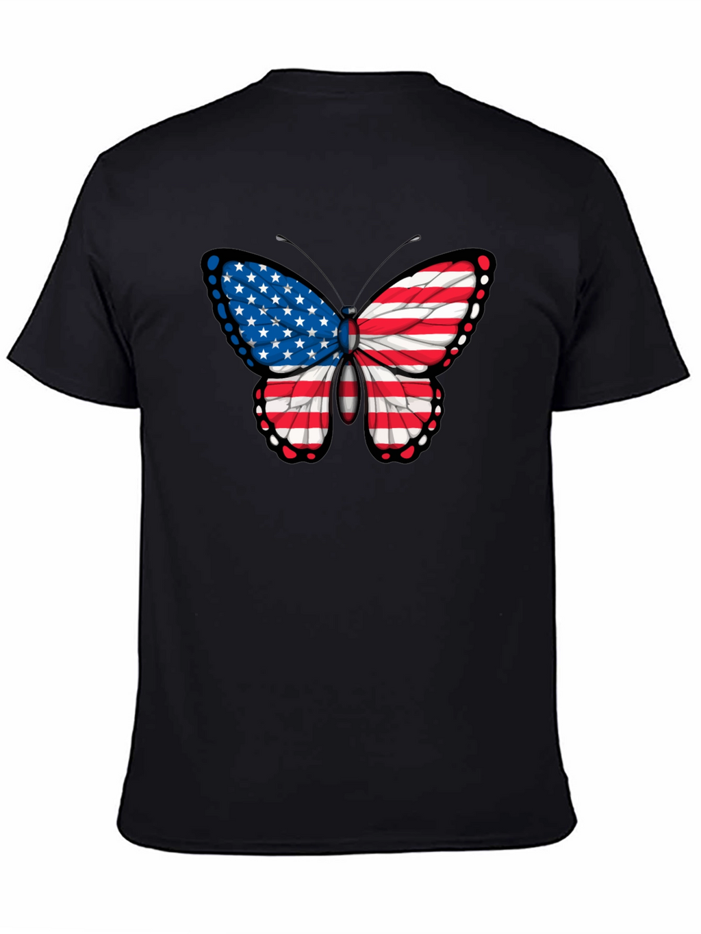 American Flag Butterfly Graphic Tee - Patriotic T-Shirt