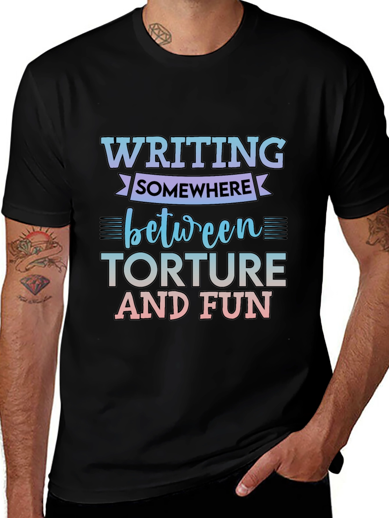 Writing Torture & Fun T-Shirt - Novelist Author Gift Tee