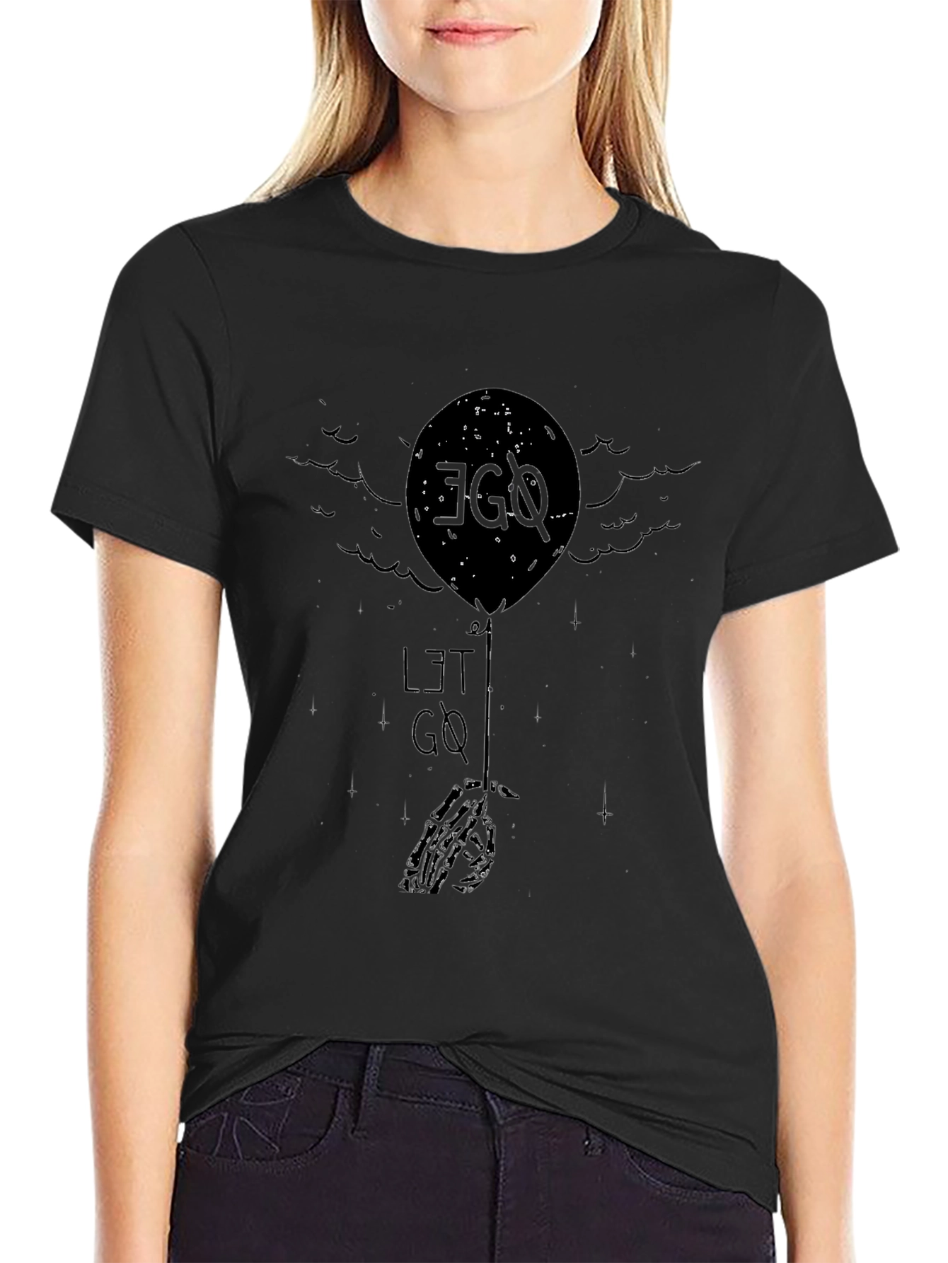 Ego Let Go Black Graphic Tee - Modern Mens T-Shirt