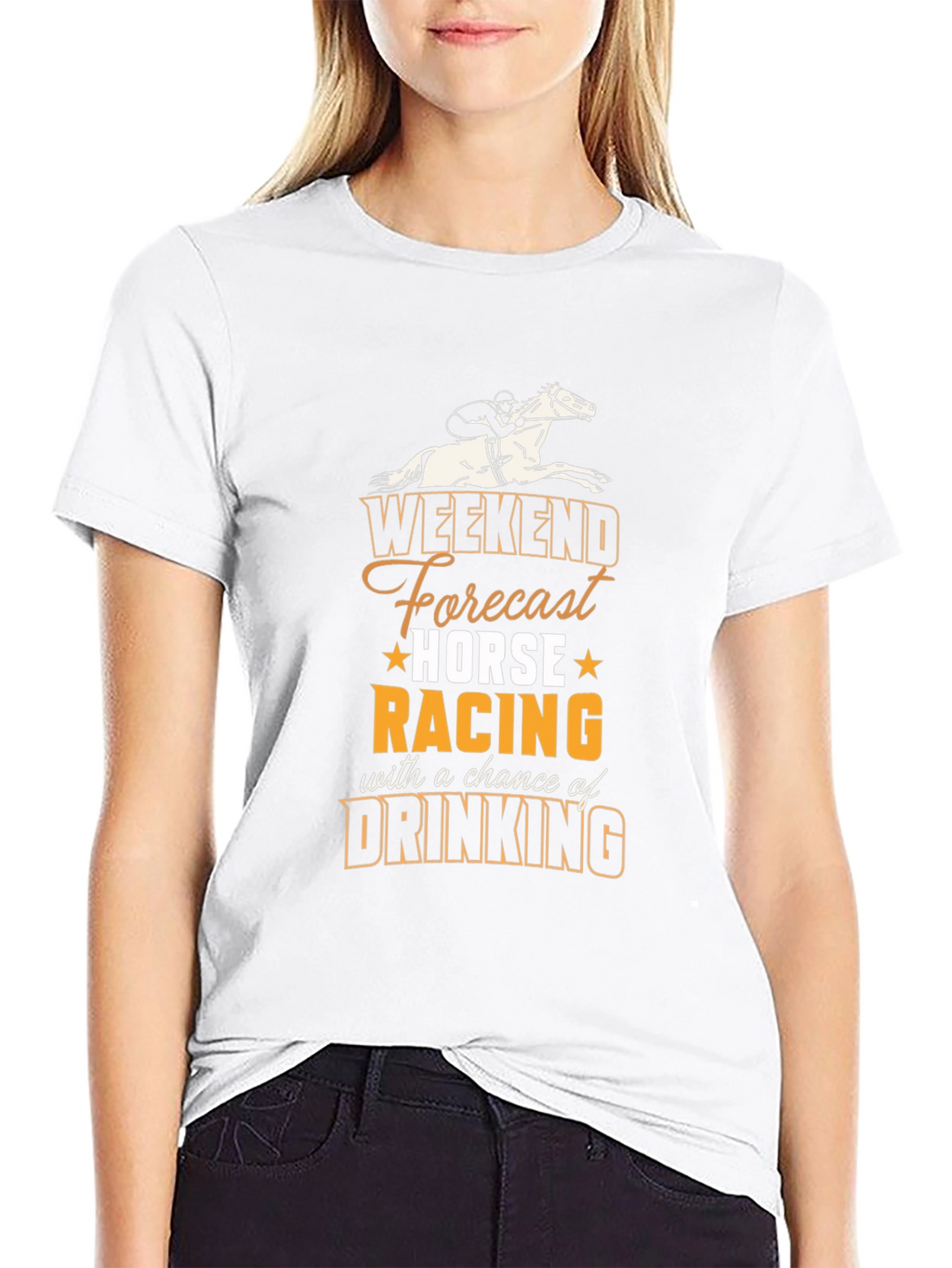 Weekend Forecast Horse Racing & Drinking T-Shirt