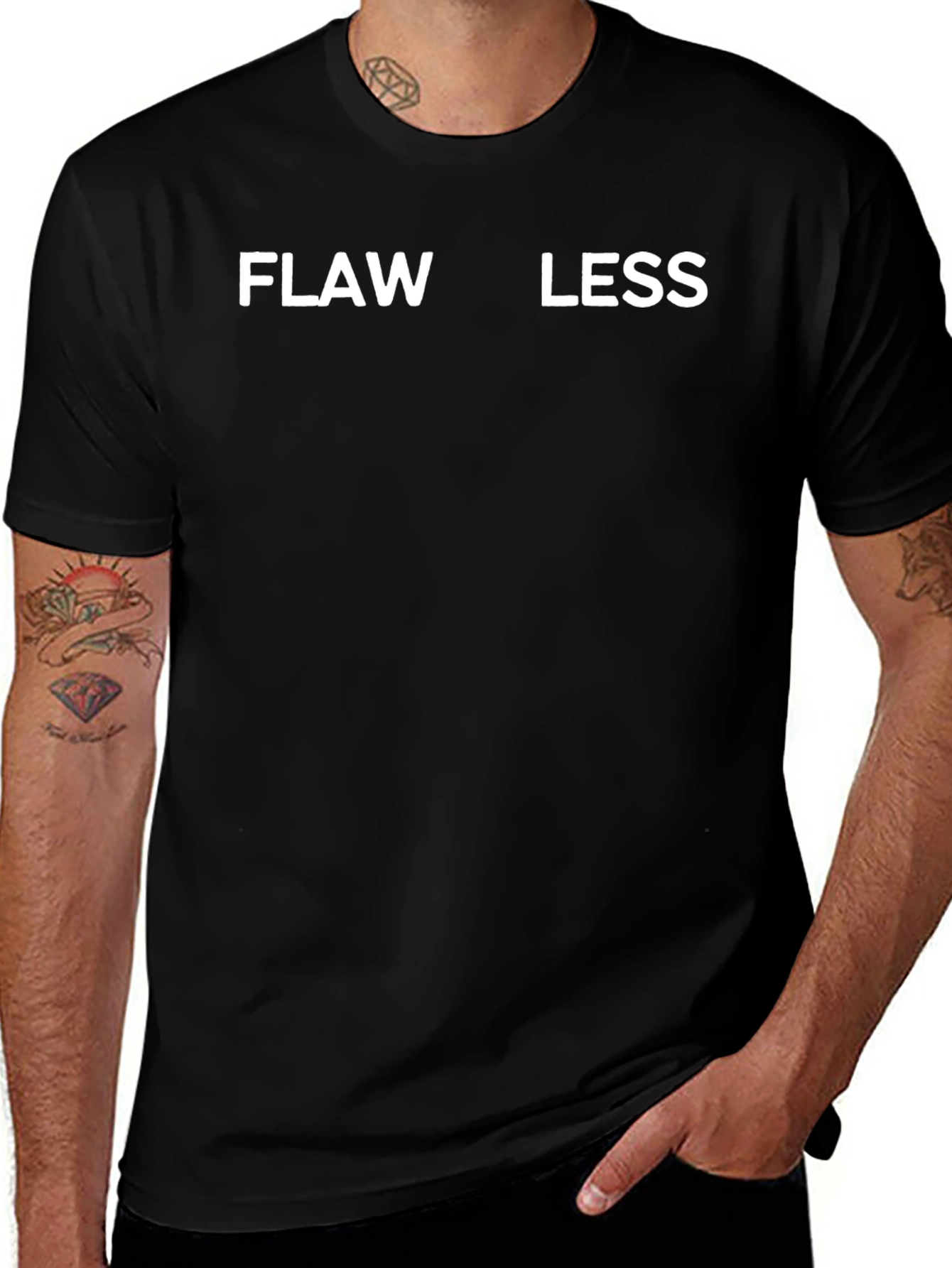 Flawless Black Graphic Tee - Mens Fashion