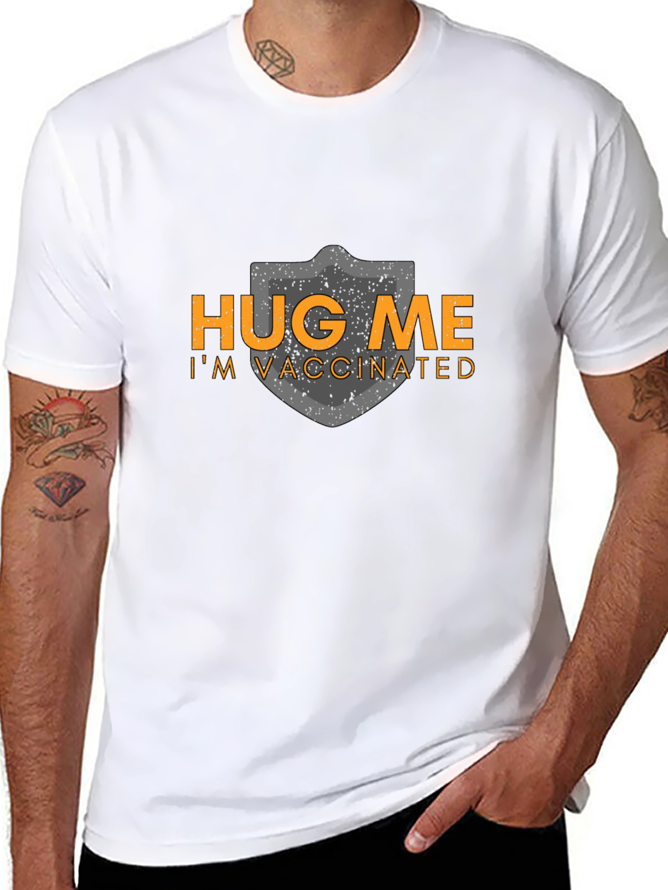 Hug Me Im Vaccinated T-Shirt - Funny Virus Protection Tee