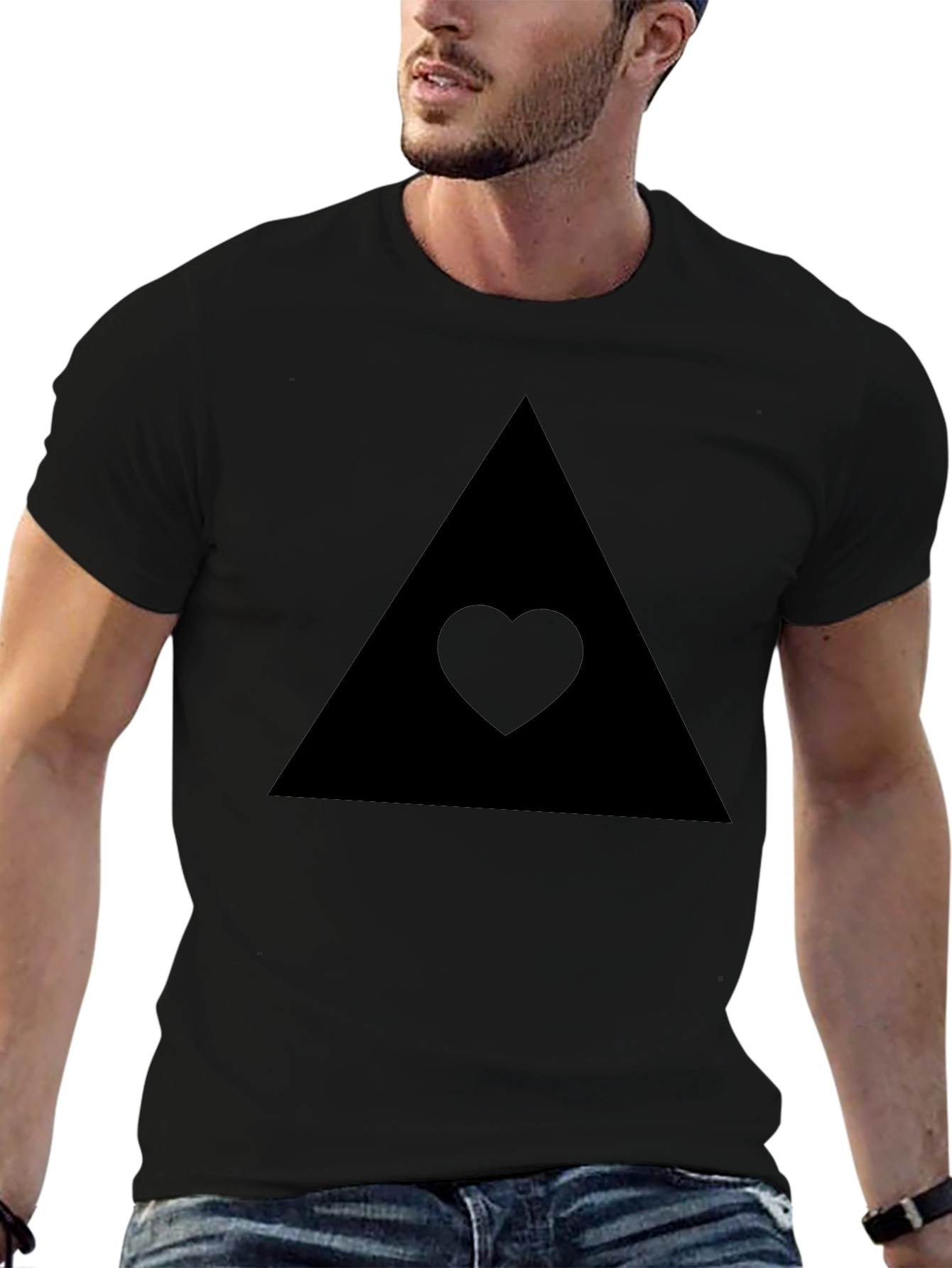 Black Triangle Heart Tee