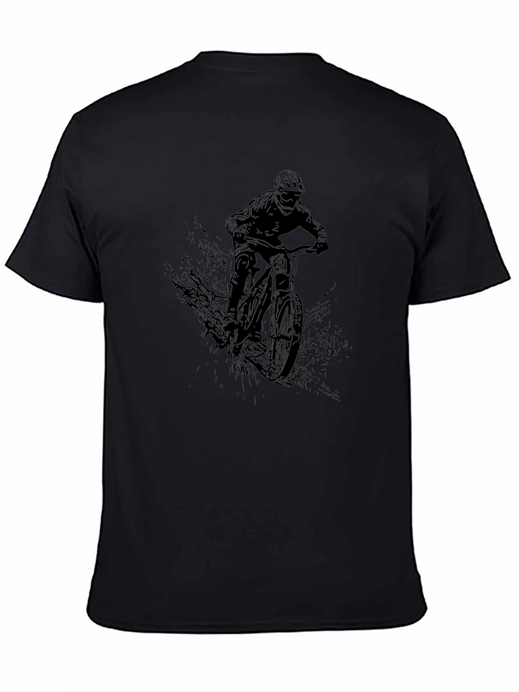 Mountain Bike Rider Graphic Tee - Black