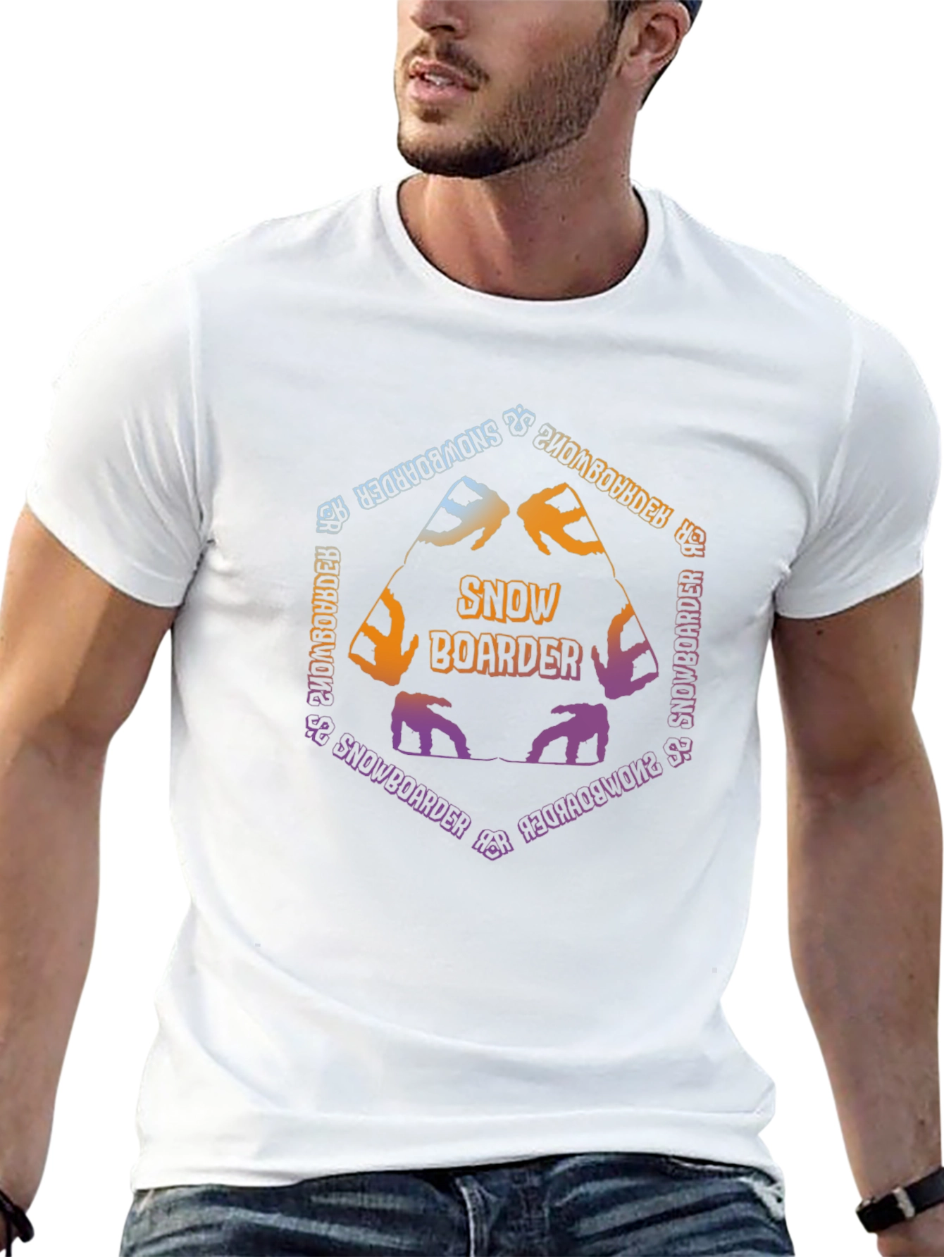 Snowboarder Graphic Tee - Black Cotton Blend
