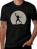 Football Silhouette Graphic Tee - Black